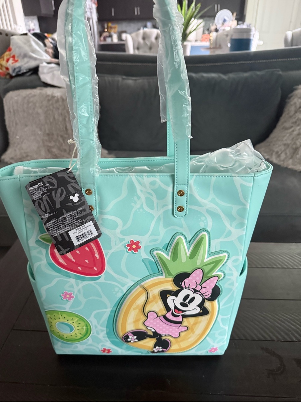 Loungefly Mint Minnie Mouse Pineapple Tote